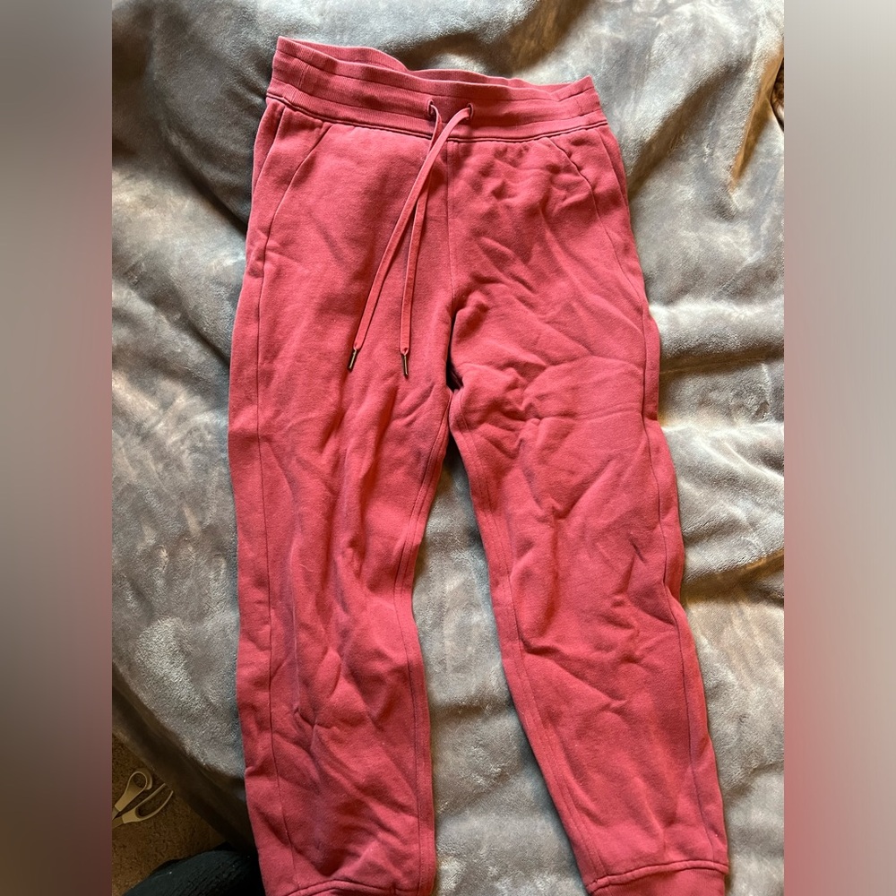 Lululemon Pink Drawstring High Rise Pockets Athletic Jogger Sweat pants
